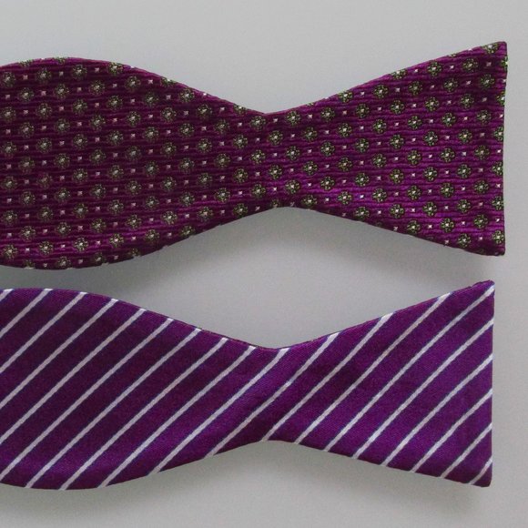 Black Brown Reversible Self-Tie Silk Bow Tie - Picture 1 of 4